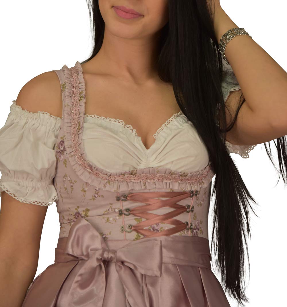 Dirndl Set Trachtenkleid Pastelviolett fein geblümt Gr 34 bis 42 522GT