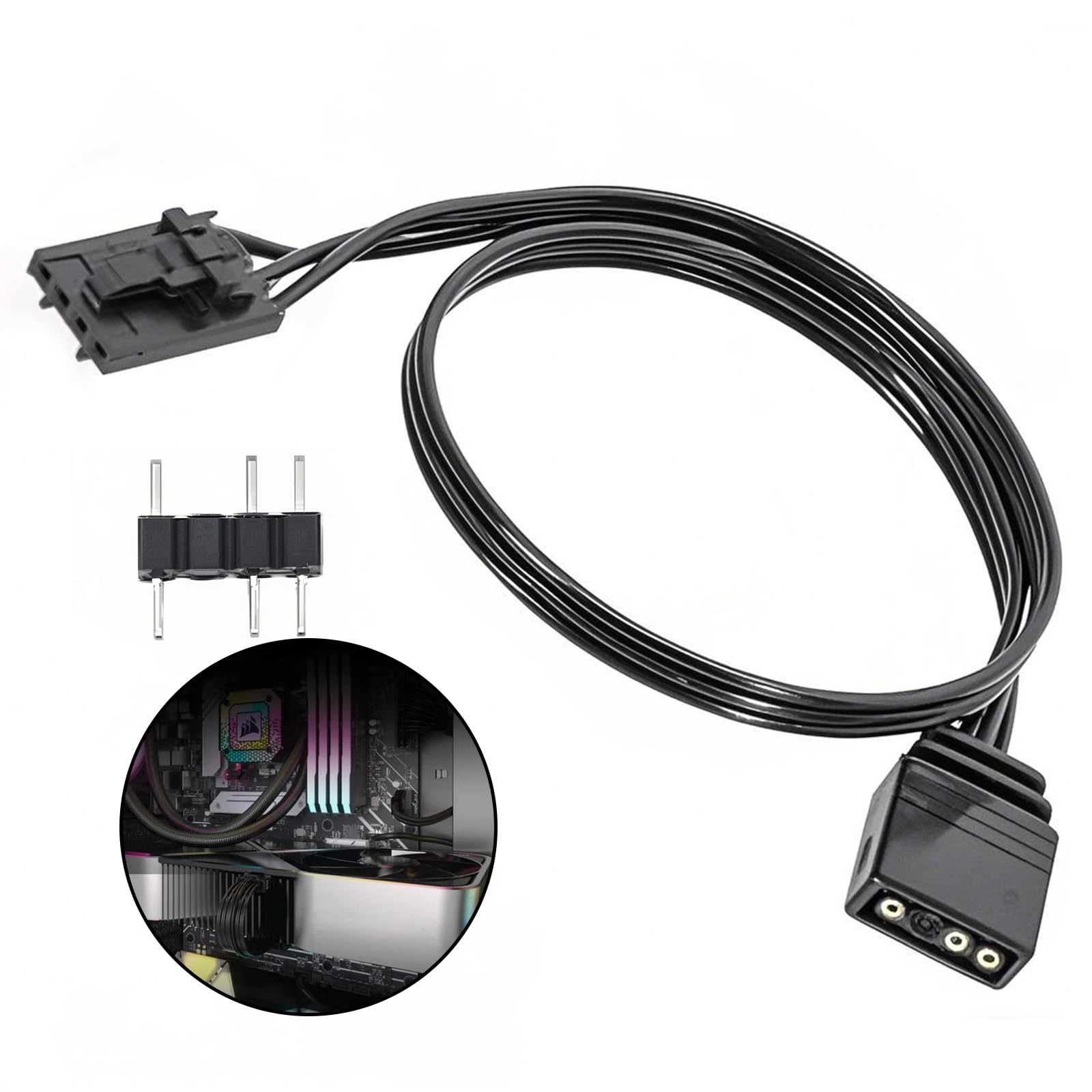 Câble Adaptateur ARGB Corsair pour Ventilateurs QL LL120, Godlight Sync, Splitter RGB, 25 cm
