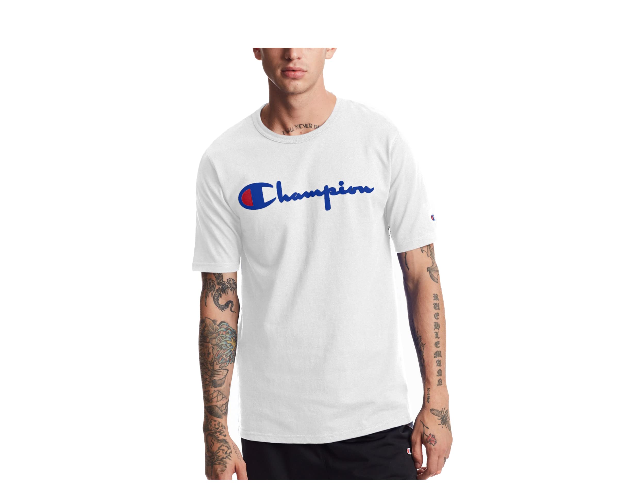 Champion Herren Heritage kurzen Ärmeln T-Shirt, Weiß Y08254, Mittel