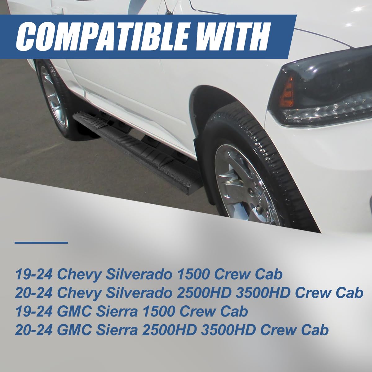 Side Step Running Boards For 2007-2019 Chevy Silverado/GMC Sierra Extended Cab | 2-Piece Set