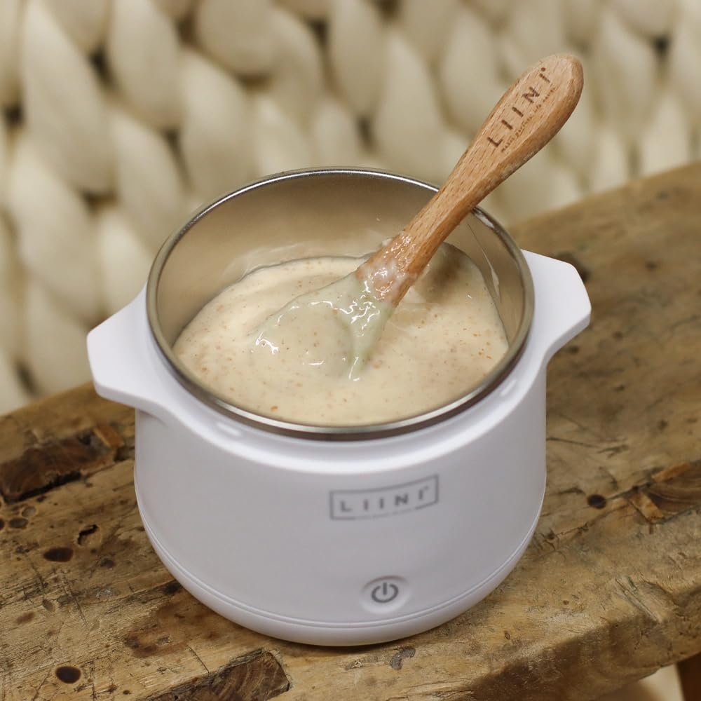 LIINI® 1.0 PRO Breiwärmer weiss - Akku Babybreiwärmer, 50W Heizleistung, vollautomatisches Erwärmen per Knopfdruck, auslaufsicher, BPA-frei, USB-C