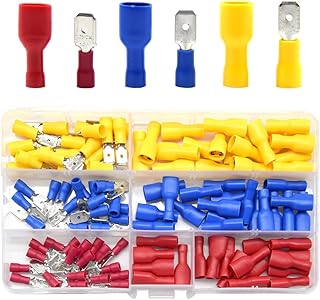 CEEYSEE 120Pcs Spade Connector Insulated Female and Male Quick Splice Wire Terminals Electrical Wire Crimp Bullet Connectors Kit（PSZ)