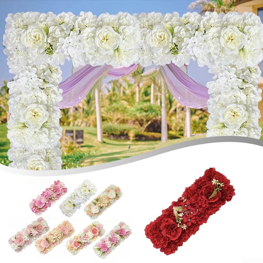Panneau mural de fleurs artificielles, composition florale en soie synthétique pour arche de mariage, réception florale (rose clair)