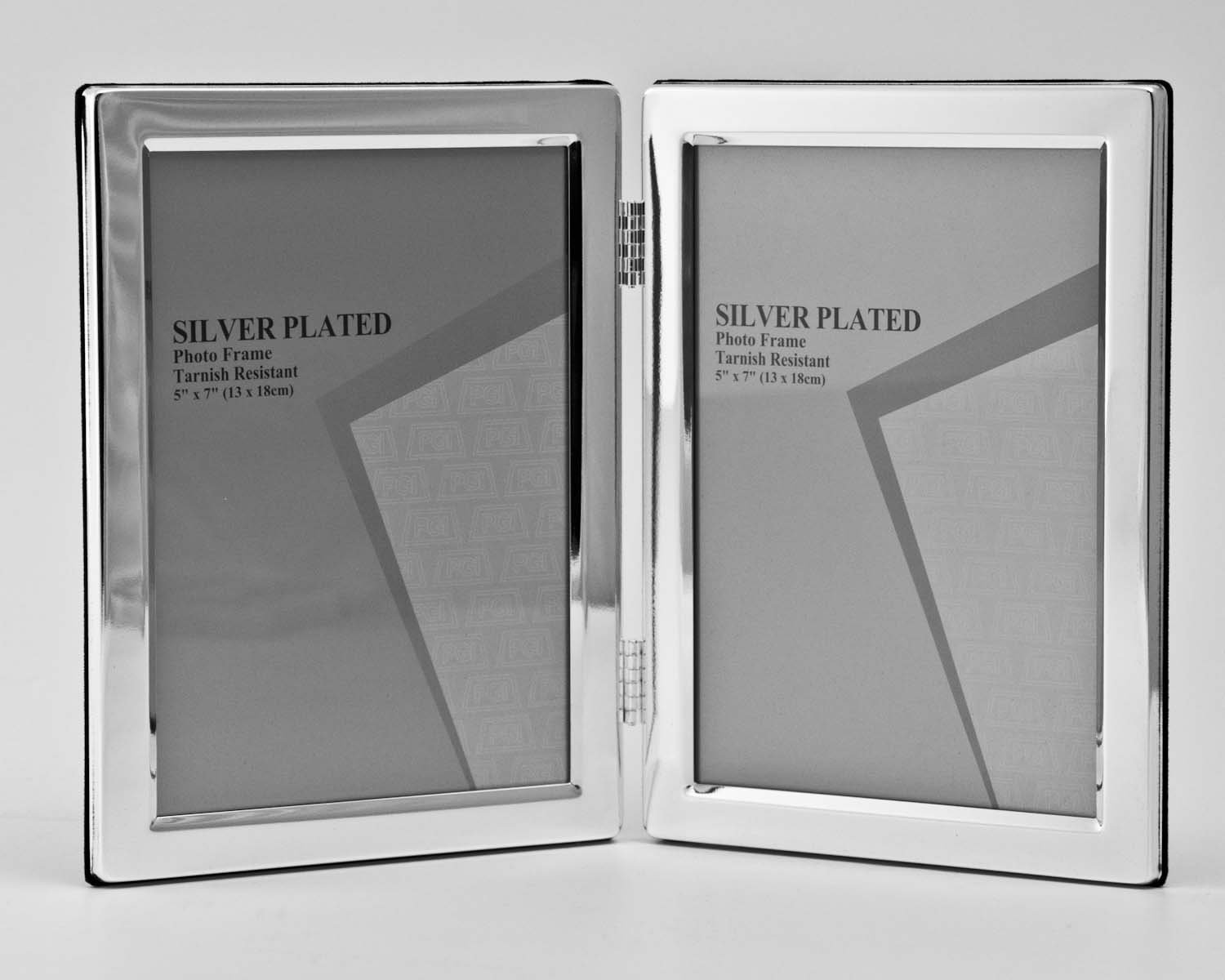 Silver Plated Double Hinged Photo/Picture Frame That Holds 2 (6x8) Portrait Pictures/Photos