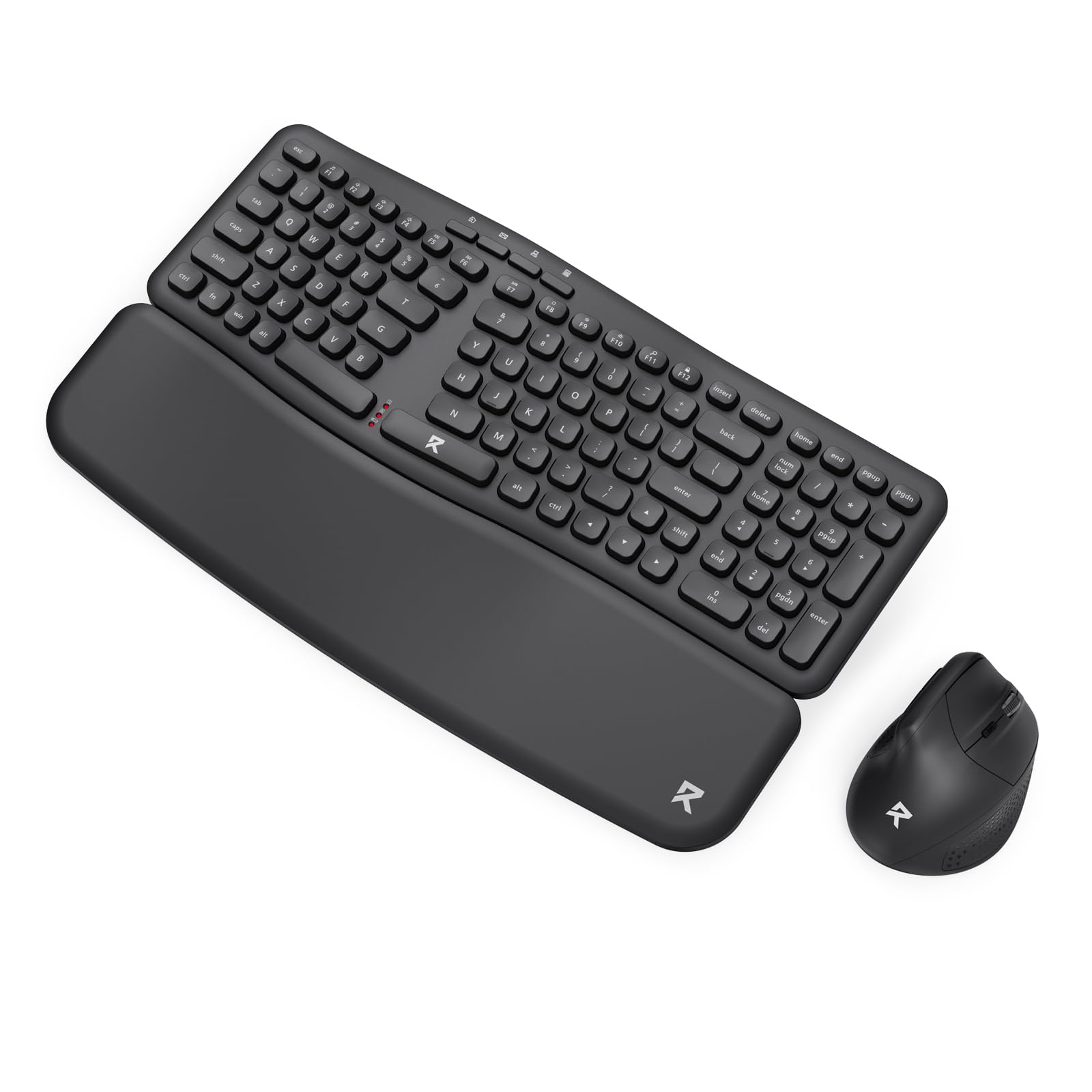 Redragon BS7162 - Combo de teclado y mouse inalámbricos, 108 teclas de 2.4 GHz, teclado inalámbrico de membrana de perfil bajo con diseño cómodo inclinado, reposamuñecas, mouse ergonómico máximo de