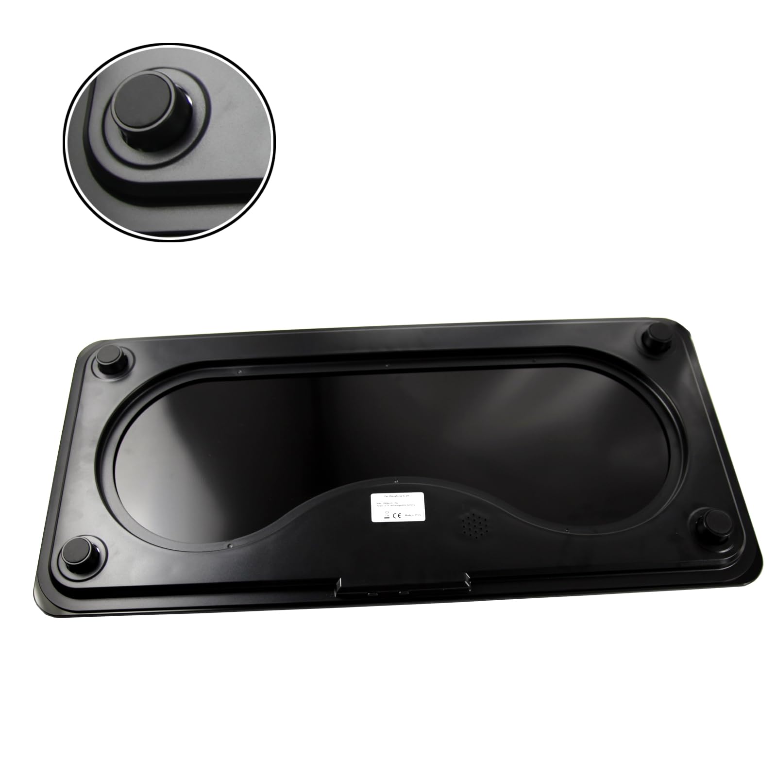 Bilancia digitale per cani Bilancia digitale LCD - Max 99,8 kg | 3 modalità di pesata lbs, kg, st, unità di ricarica USB/funzione tara/attesa 68,9 x 33,3 cm (nero)