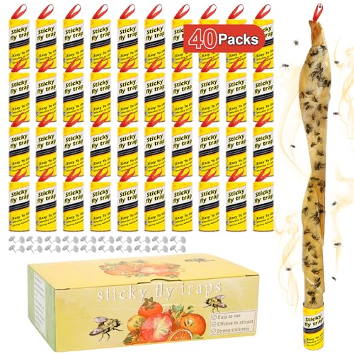 40 Rolls Fruit Fly Traps for Indoors, Fly Trap, Fly...