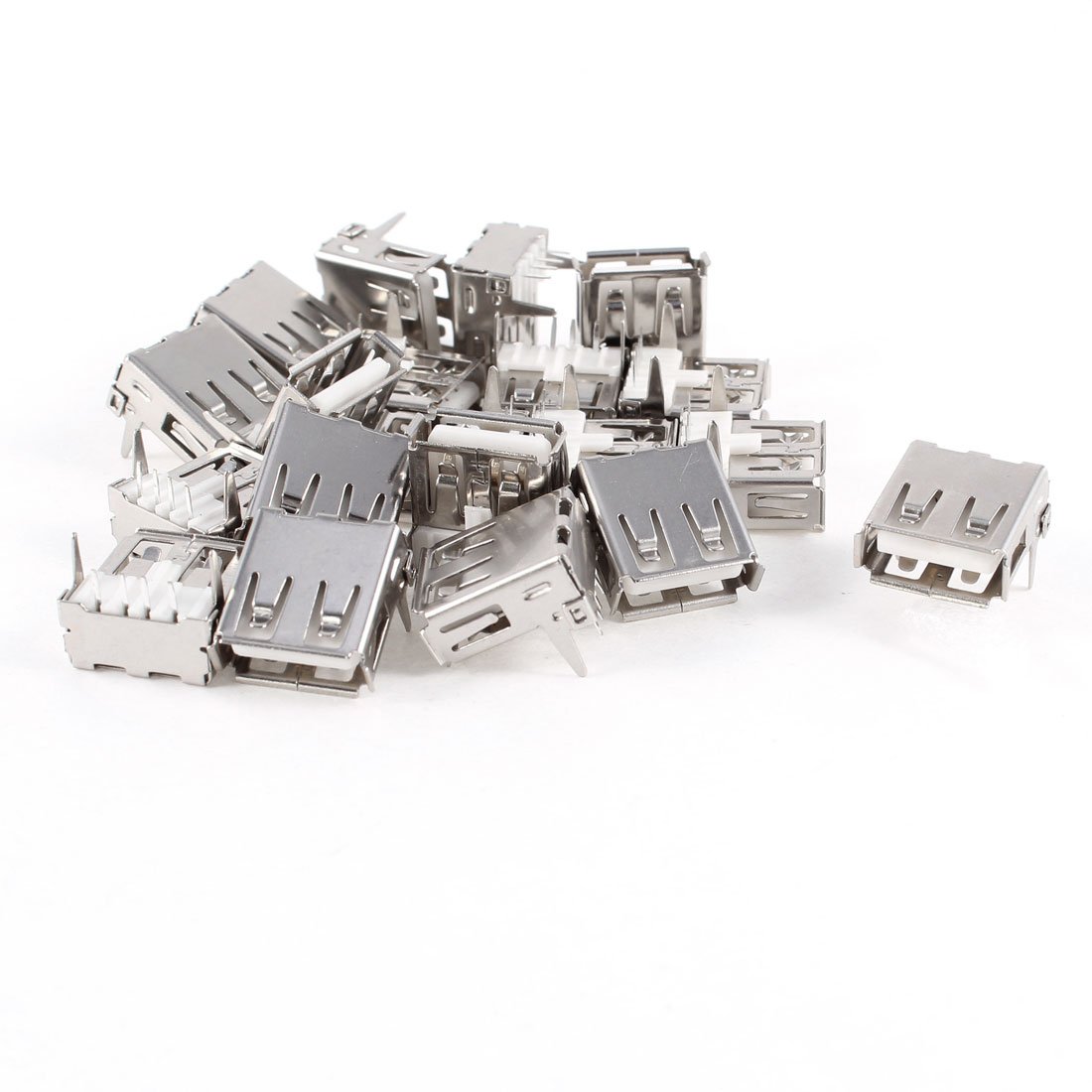 uxcell USB Female Type A Port 4-Pin DIP 90 Degree Jack Socket Connector, 20 Pieces