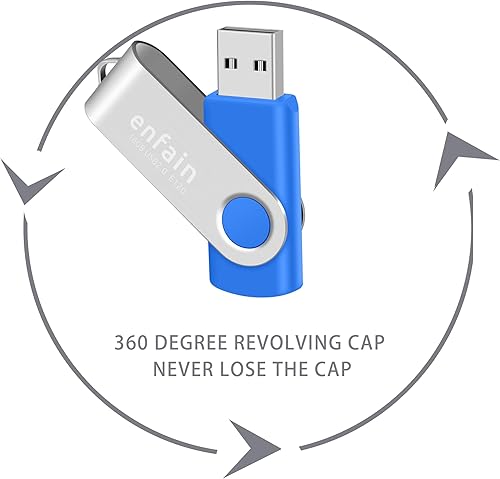 Miniatura 3 de Enfain Paquete de 10 unidades flash USB 2.0 profesionales de 1 GB en color negro, ideal para copias de seguridad y transferencia de archivos