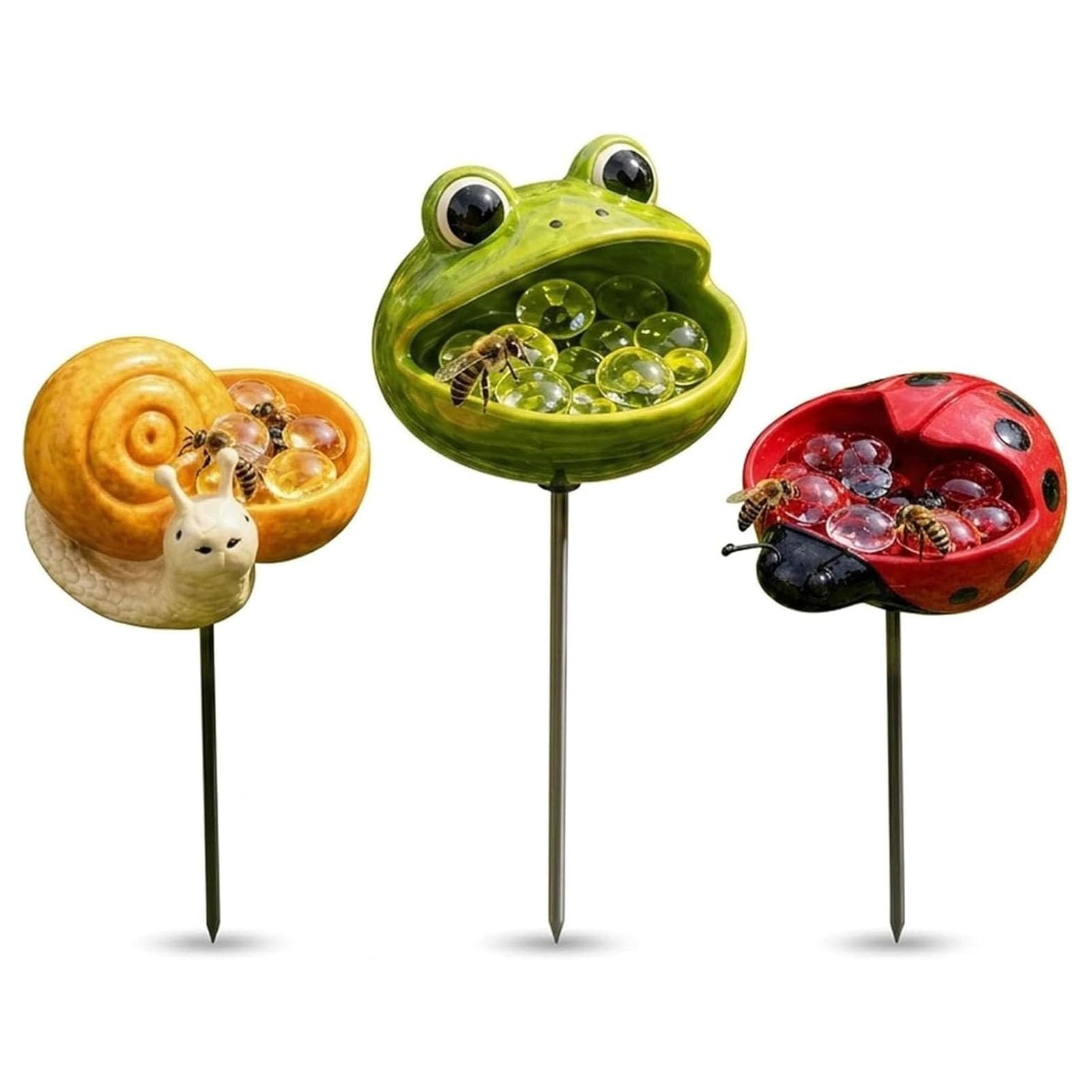 Stazioni di irrigazione per animali uniche, simpatiche decorazioni artistiche da cortile per api, farfalle e piccoli animali selvatici, ciotola decorativa da giardino per acqua impollinatrice