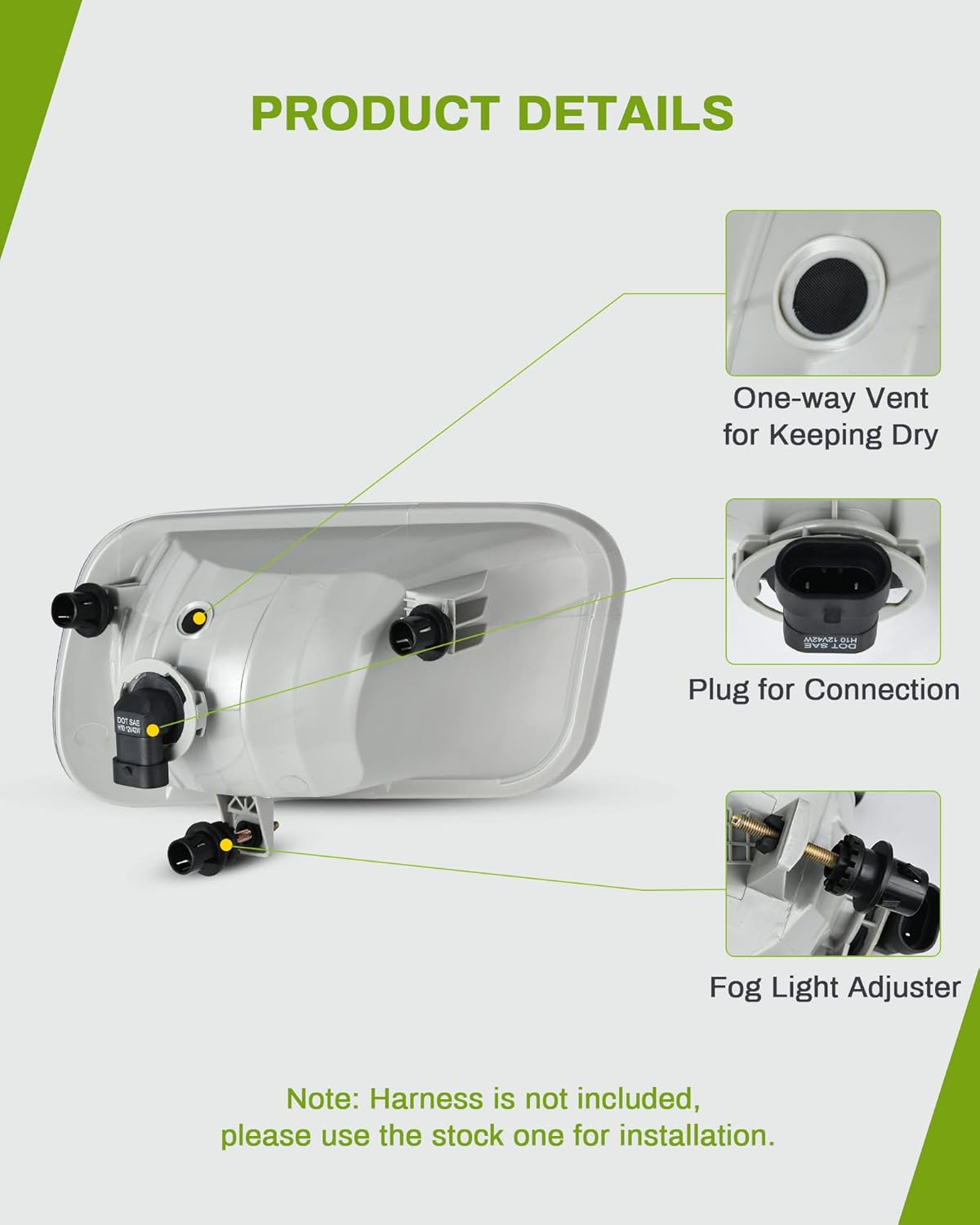 AUTOSAVER88 Fog Lights Compatible with 2009 2010 2011 2012 Dodge Ram 1500 2010 2011 2012 2013 2014 2015 2016 2017 2018 Dodge Ram 2500 3500 Fog Light Replacement,with 12V 42W H10 Bulbs-Clear Lens