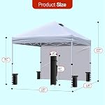 10x10 Pop Up Canopy Tente, Outdoor Canopée pour tente de plage avec parois latérales, Le devoir lourd Easy Pop up Canopie Tente pour tente party, camping, marchés, événements, parties. (Blanc,10x10 FT)