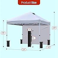 Vista 5 de Tienda de campaña desplegable de 10 x 10 pies, 10 x 10 pies (blanco, 10 x 10 pies)