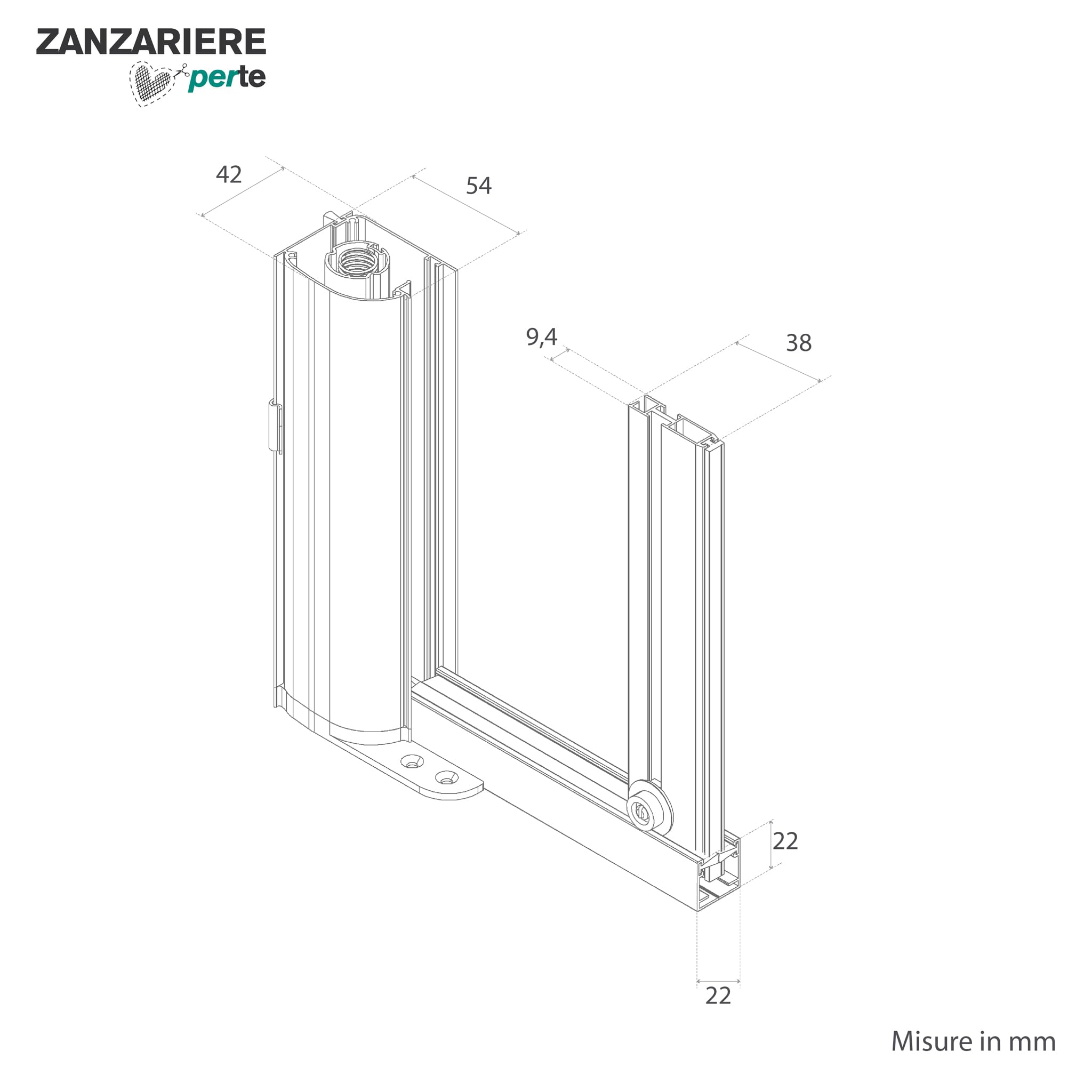 Zanzariera a Rullo "LILIANA" L 150 x H 250cm Laterale Riducibile per Porta Finestre Con Chiusura Rallentata e Magnetica - Bianca RAL9010 con Rete in Fibra di Vetro Grigia - Made in italy