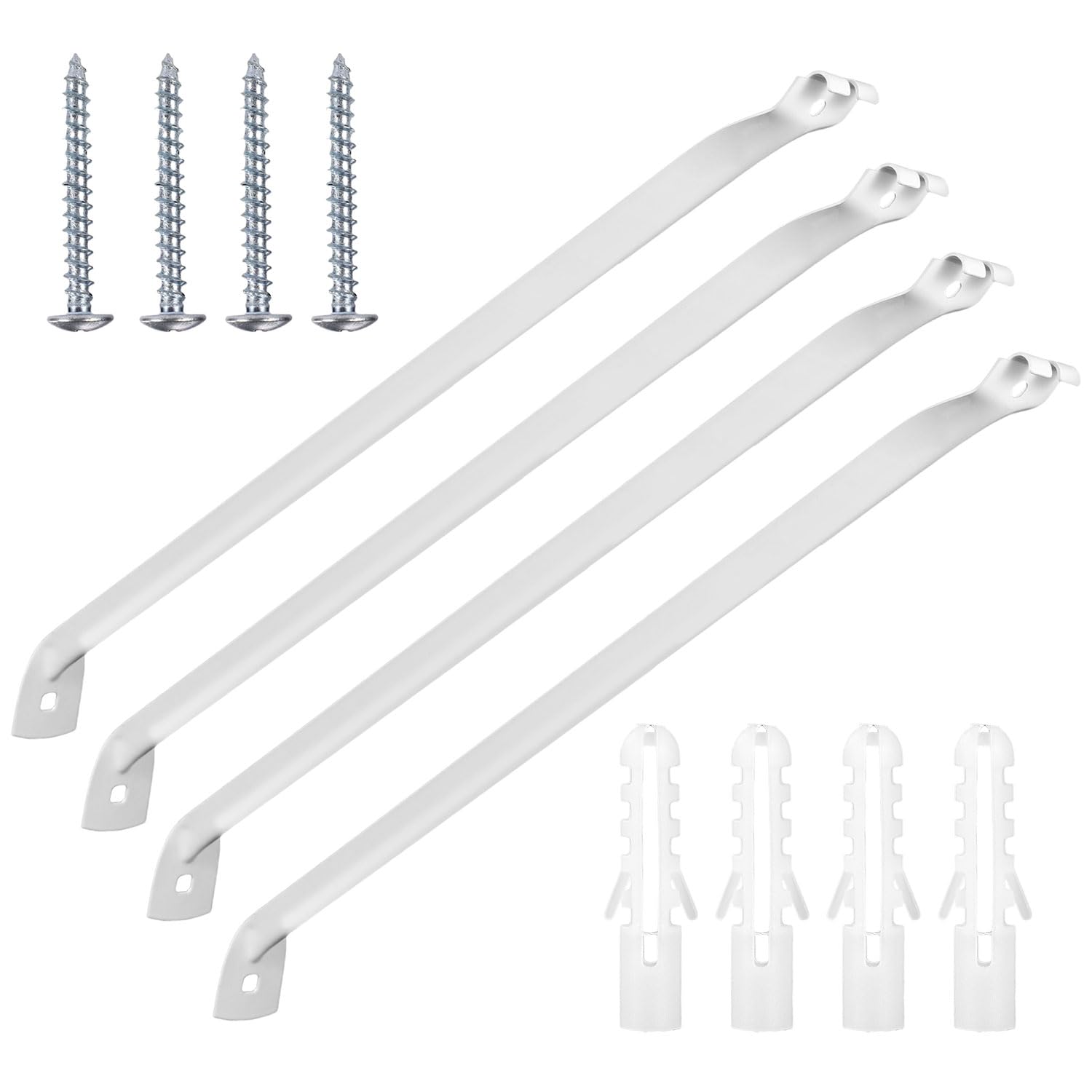 4pcs Closet Shelf Brackets, Support Brackets for Wire Shelving with 4 Screws & 4 Plastic Expansion Tubes Metal Closet Support Accessories Fit for 12