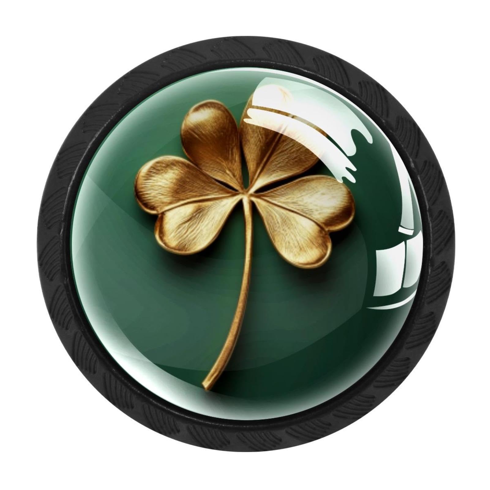 CHENZZZZ St. Patrick's Day (2) Cabinet Knobs 4 Pieces Drawer Kitchen Cabinets Dresser Cupboard Wardrobe Unique Pulls Handles