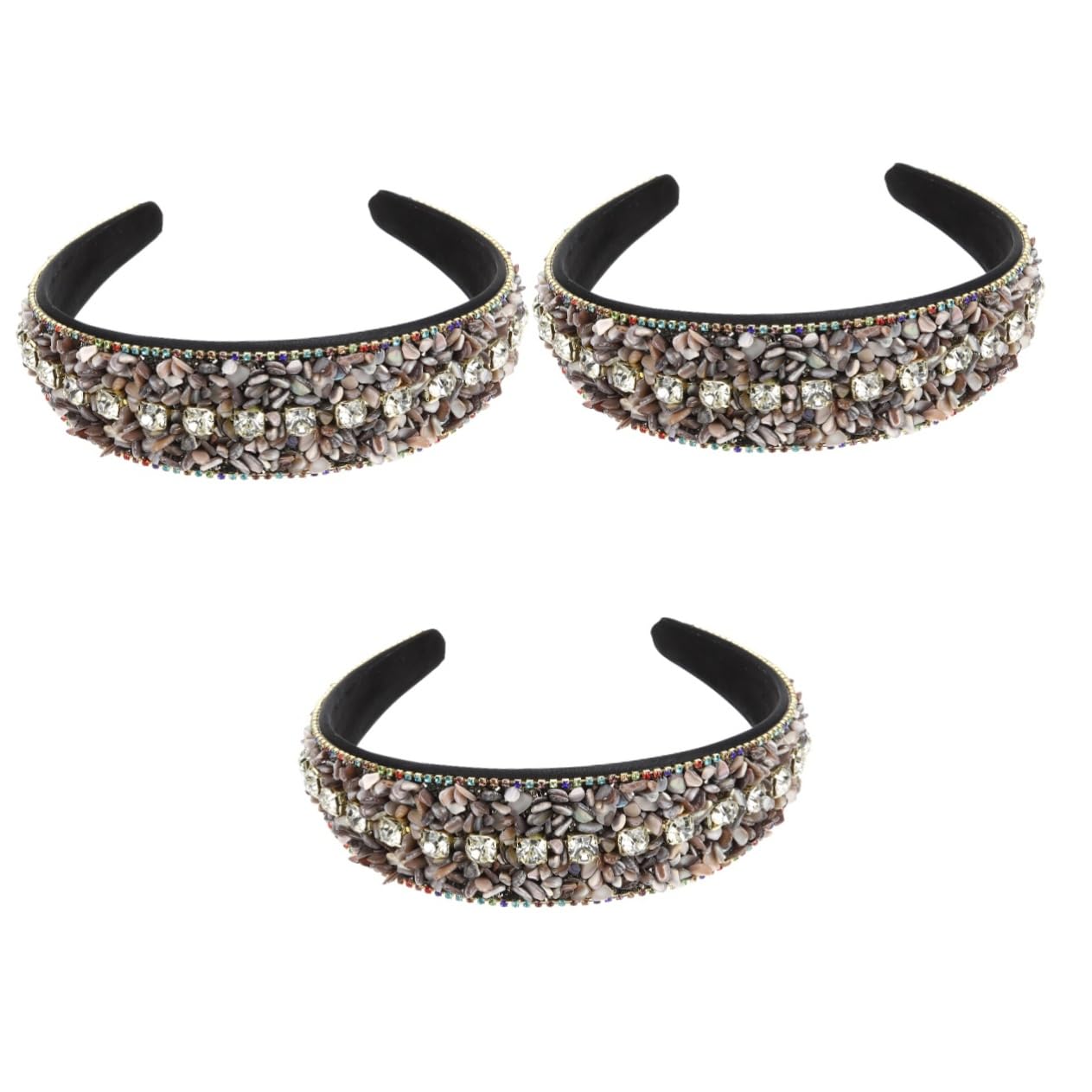FRCOLOR 3 Pezzi Di Fascia Per Di Con Strass Da Donna Turchese Alla Moda Con Perline Larghe
