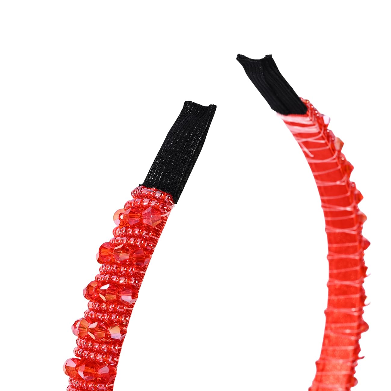 Traziewell Hairbands Girls Headband Crystal Headbands Shiny Non Slip Beaded Hairband Ladies Hair Accessories Decoration for Women Red 2316 - Image 4