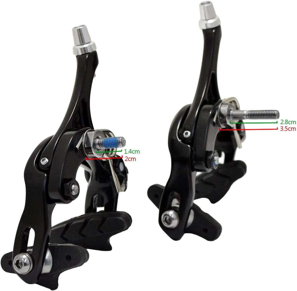 TEKTRO R326 Road Bike Dual Pivot Caliper Brake Set (Front + Rear), Black, MH2650