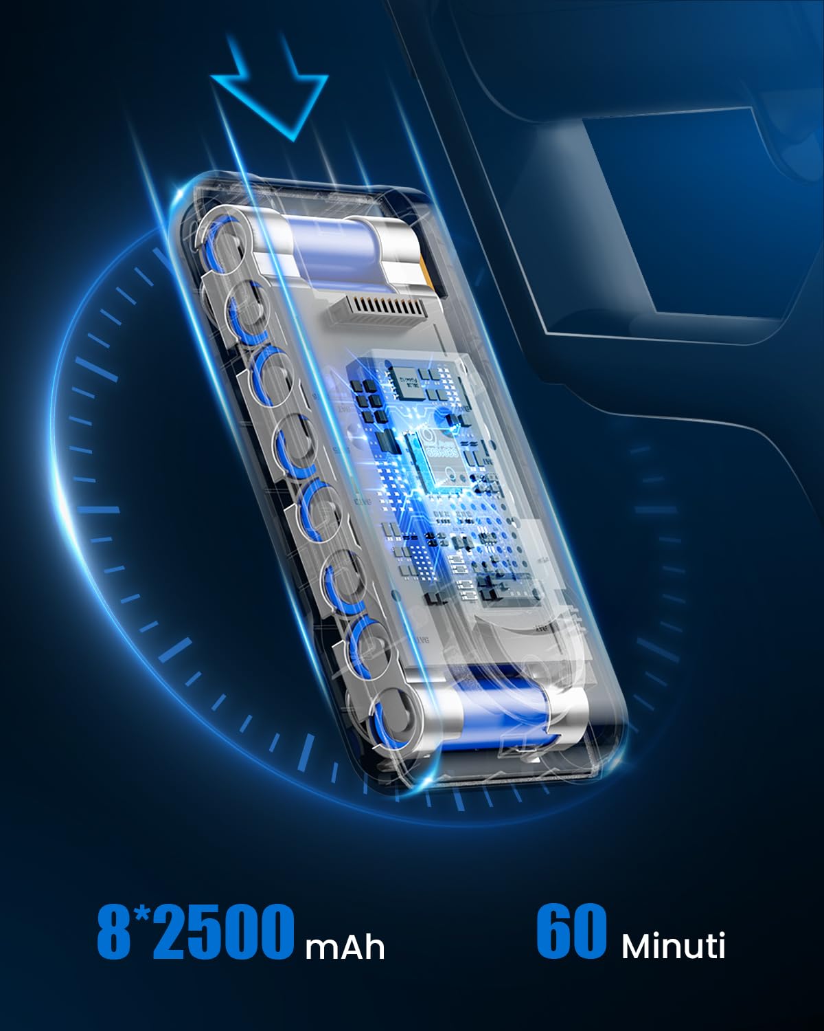 JASTIP Aspirapolvere Senza Fili, 45KPa/550W/60Min Scopa Elettrica Senza Fili, Aspirapolvere Ultra-silenzioso con schermo OLED Intelligente/Spazzola Antigroviglio, Adatto per Capelli/Moquette/Pavimento