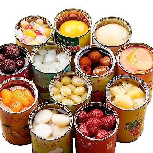 YAYAMIYA 果物の缶詰 12種類味は選べます 425g×6(フルー黄桃,五目,パイナップル,ヤマモモ,梨の実,ミカン,いちご,サンザシ本,馬蹄,ココナツの実,ぶどう,杏)フルーツの缶詰・瓶詰 (黄桃の缶詰)