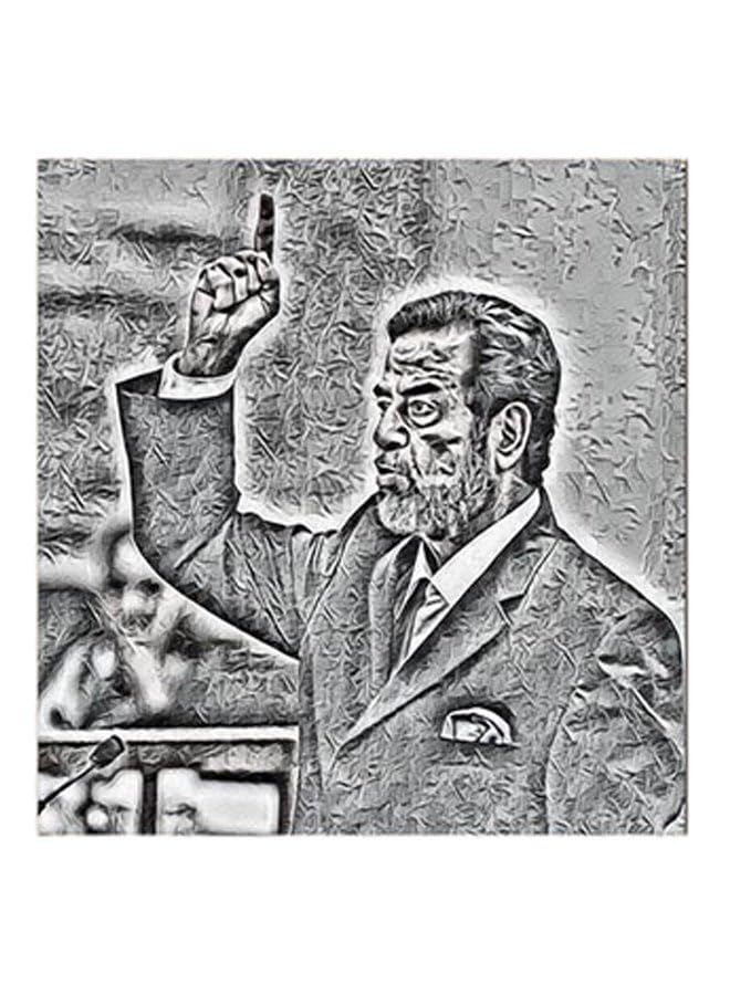 Saddam Hussein Mdf Wall Art White/Black