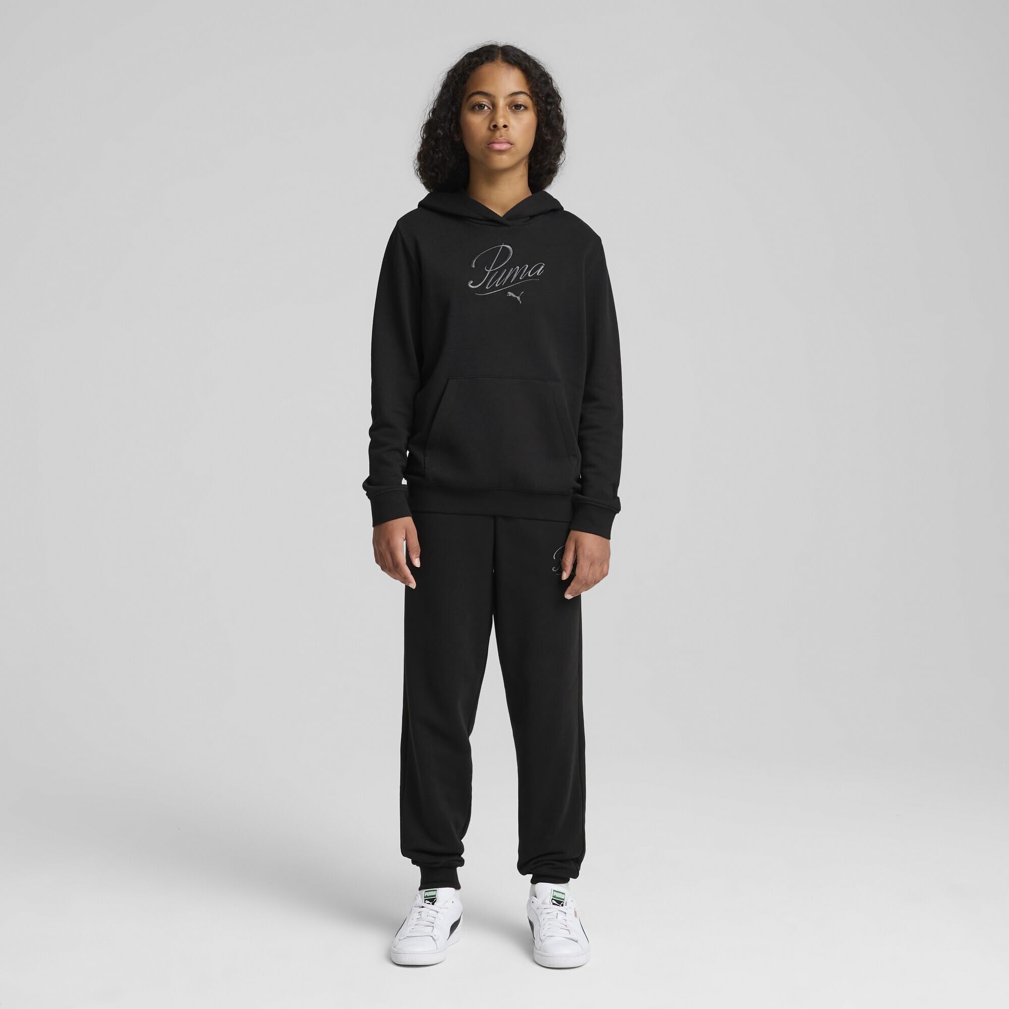PUMA ESS Script Sweatpants TR G - Pantalones de Punto Niñas