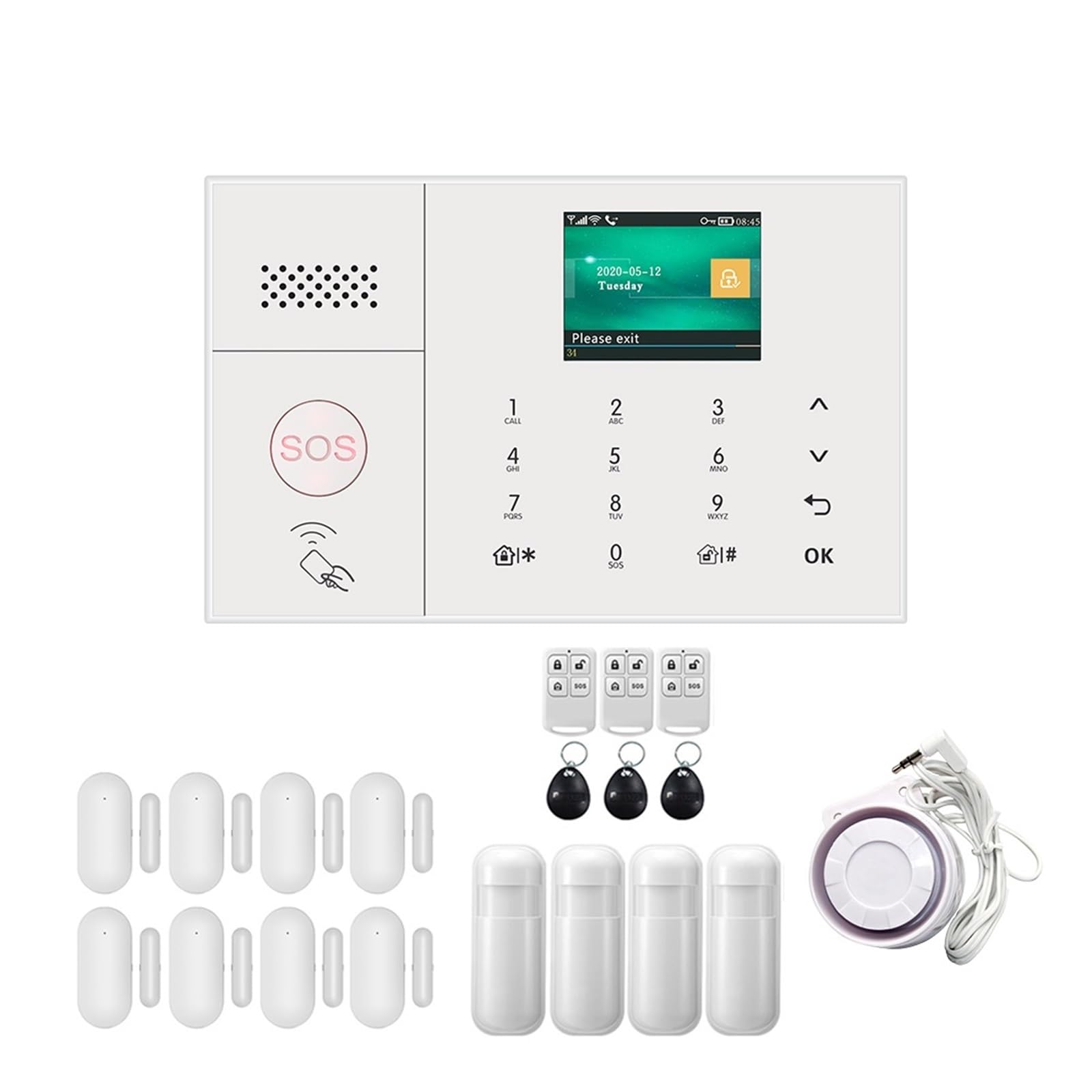 Sistemi di Sicurezza per La Casa Wireless Home WiFi gsm Sicurezza Domestica con di Allarme antifurto sensore rilevatore di Movimento(F)