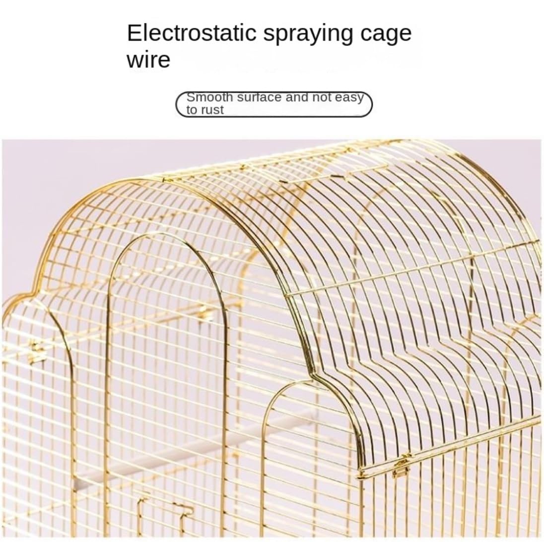 klatka dla ptaków, Duża klatka dla ptaków Metalowa Klatka papug z wysuwaną tacą i dolną siatką(White)