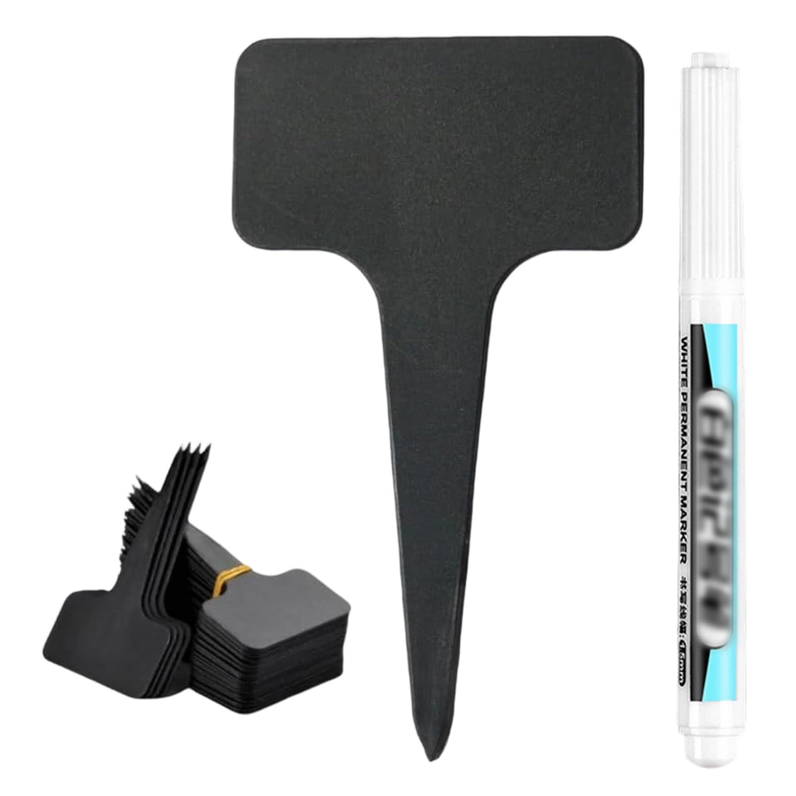 Weilin 100 Pack Plant Labels with Outdoor Marker Pen, 6x10cm Reusable Plastic Plant Tags Garden Markers Labels, Thick Waterproof Tags for Potted Herbs & Greenhouse