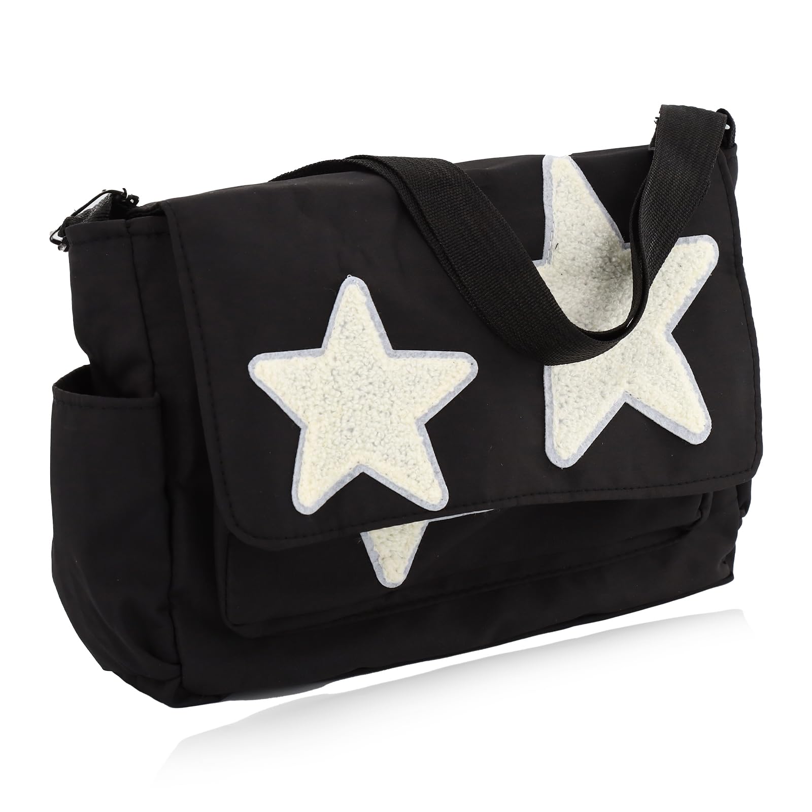 Messenger Bag for Women Crossbody Y2K Messenger Bag with Star Purse Large Capacity Tote Shoulder Bags Casual Crossbody