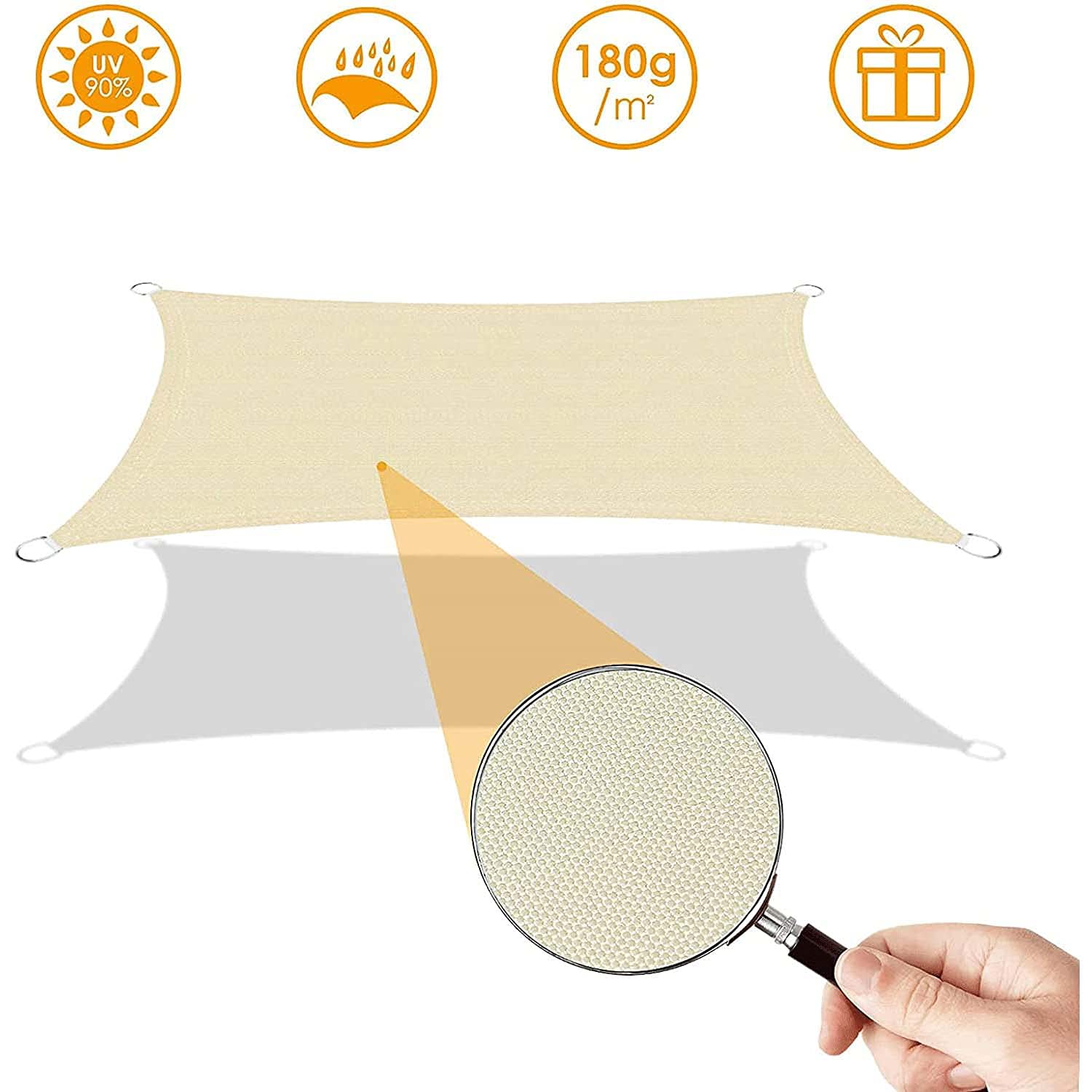 LYGBAOFUL a Vela Impermeabile per Patio Esterno 5X6m da Sole Resistente con Blocco della Luce Solare al 97% Pieghevole per Giardino e Posto Auto Coperto Lago Blu