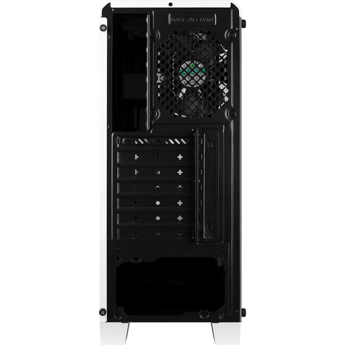 Aerocool CYLON – obudowa PC (pół-pochodnia, ATX, akrylowa ściana boczna, RGB LED z przodu, 13 trybów świecenia, łącznie z wentylatorem 12 cm z tyłu, USB 3.0), biała