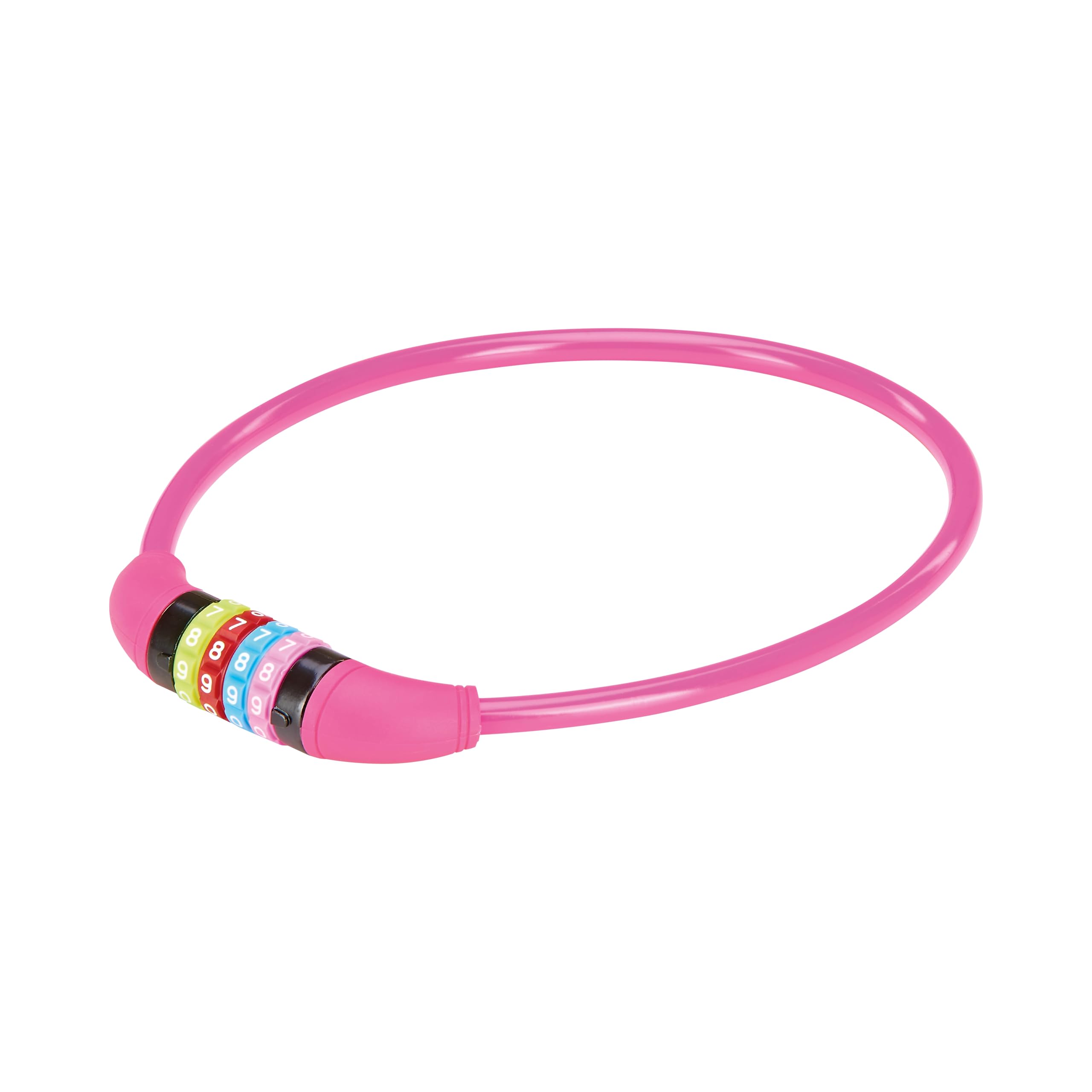 Children's Combination Cable Lock 4 Digit Combination Freely Coded Dimensions 650 mm Diameter 10 mm Pink