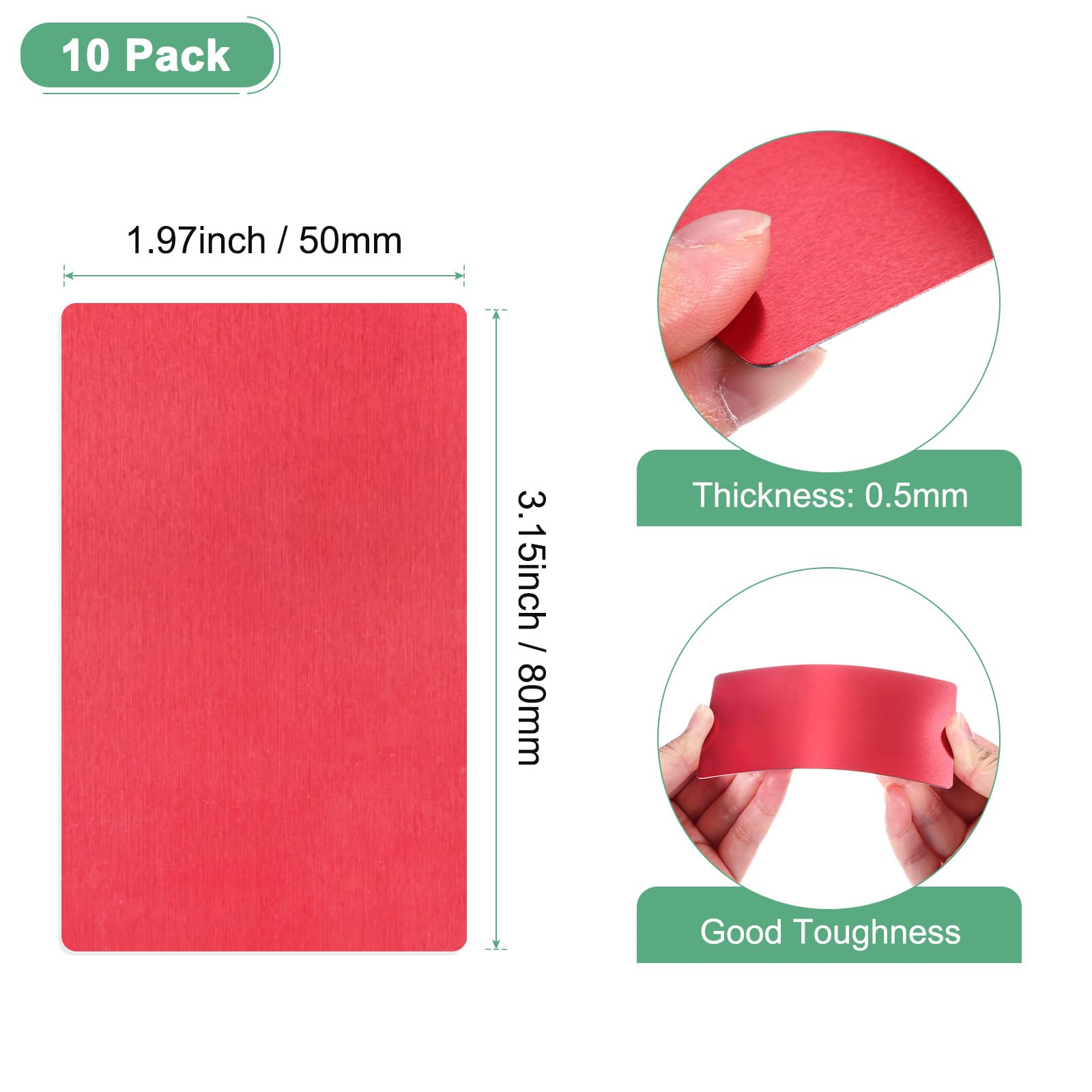 M METERXITY 10-Pack Metal Business Card Blanks - Image 3