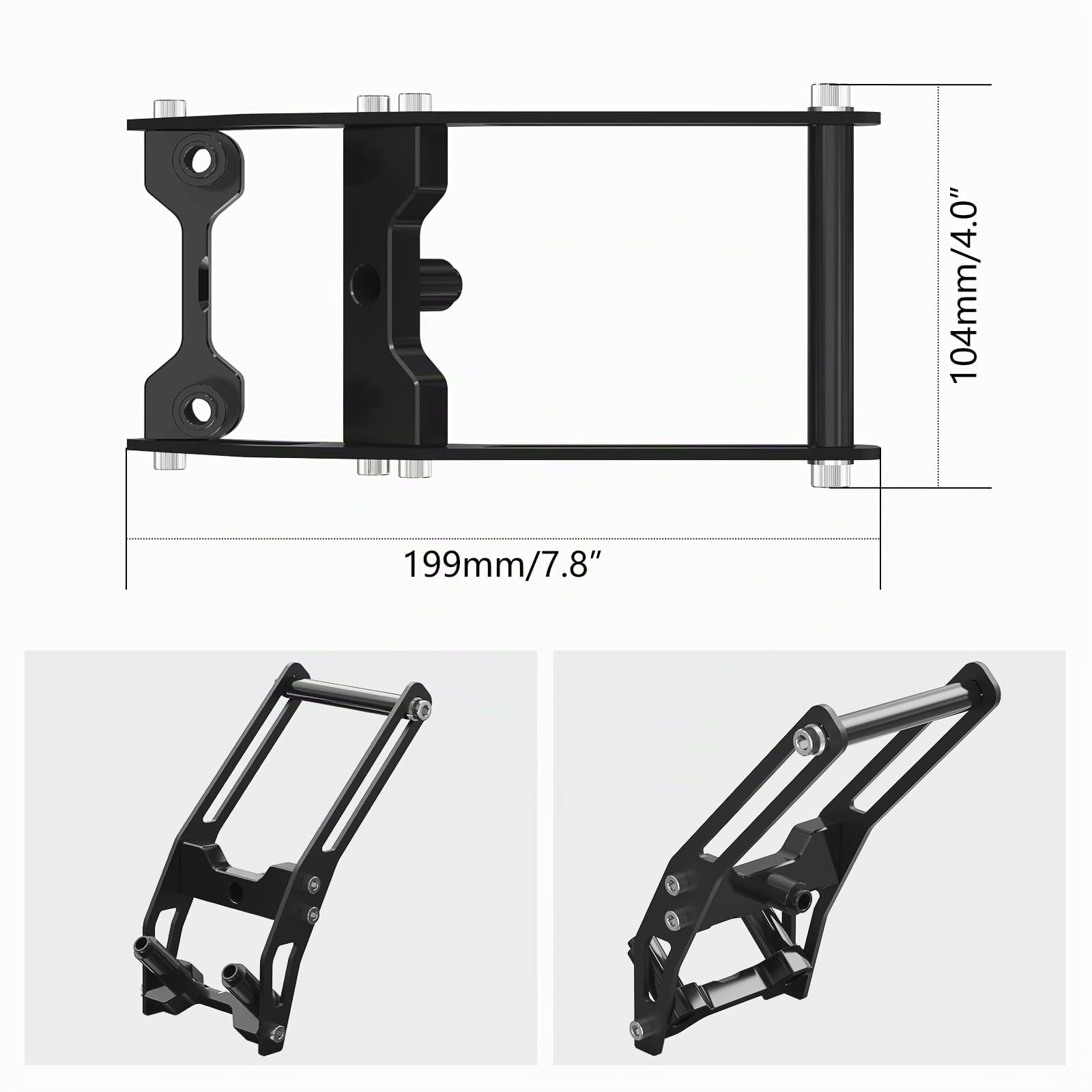 NICECNC Supporto GPS per telefono Compatible with Ducati DesertX 2024, DesertX Rally, lavorato a CNC, superficie anodizzata, 40 mm di corsa verticale regolabile