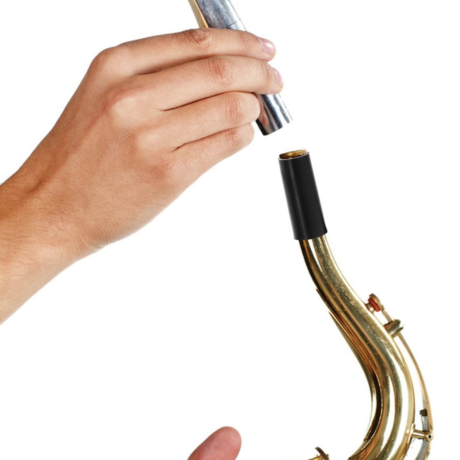 ULTECHNOVO Anneaux en Silicone Noir Accessoires Essentiels Lot de 4 pour Saxophone Alto Améliorant la Stabilité des Parties de Saxophone