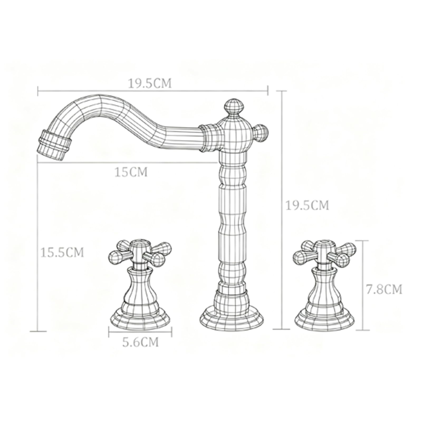 rubinetto bagno lavabo 3 Fori con Due Maniglie,Miscelatore Bagno Girevole 360° rubinetto lavandino bagno in Ottone,Cromato