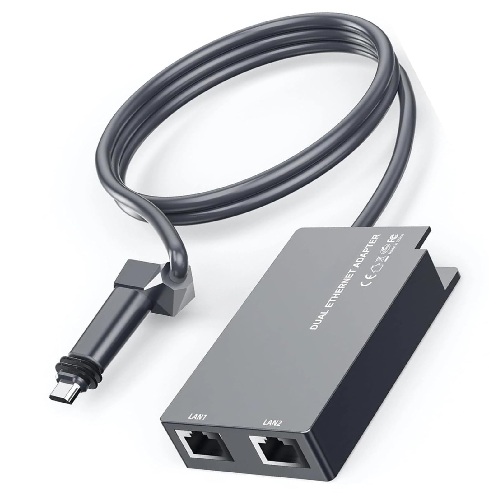 2-portowy Adapter Ethernet Gigabitowy Rozdzielacz LAN RJ45 z konfiguracją Plug & Play dla Routera i Połączenia Antenowego z Systemem Satelitarnym Gen 2 V2