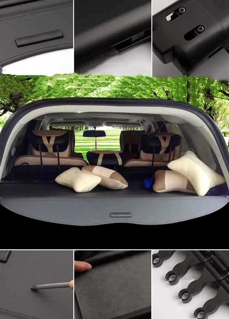 Car Rear Trunk Privacy Curtain Security Shield Waterproof Cargo Cover For Q7 Q5 Q5L Q3 07-15 Luggage Security Cover Shield(13-15 Q3)