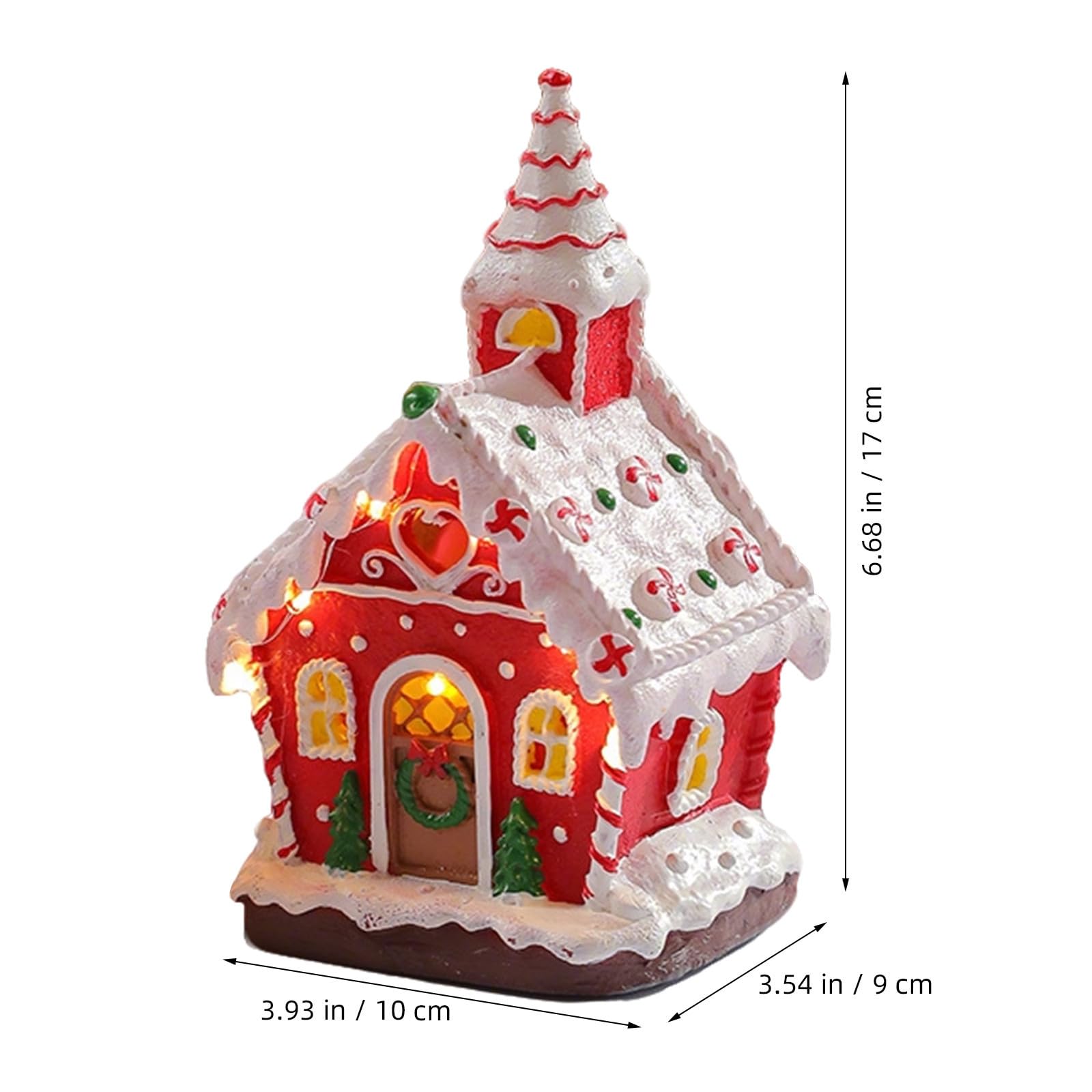 Decorazione Natalizia Casa Piccola in Resina Colorata con Luci e Musica per Interni Flessibile da Posizionare per Feste di Natale