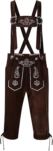 Miniatura 2 de GloryStar Lederhosen - Pantalones de cuero para hombre alemán bávaro para el Oktoberfest