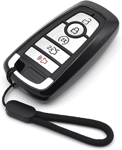 Compatible con Ford Edge Escape Expedition Explorer Fusion Mustang Ranger F-150 F-250 Smart 3 4 5 botones TPU negro funda para llavero protector de