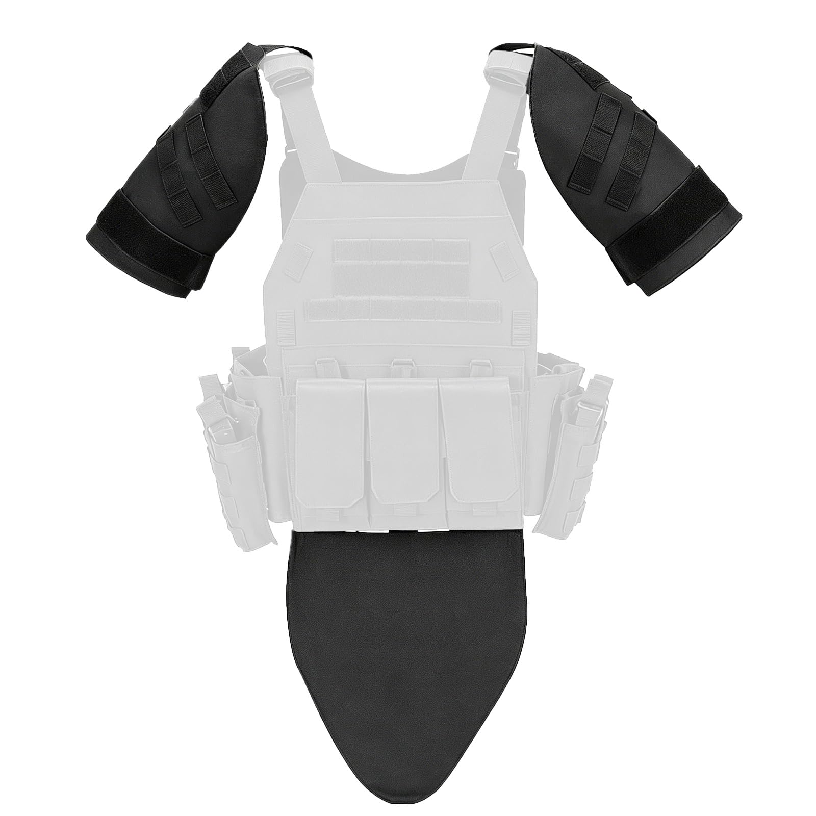Nsxvif Unisex Black Tactical Hunting Shoulder Pads And Crotch Pads, Vest Gear Accessory Molle System, 600D Nylon Tactical Equipment Decorative Kit(Black)