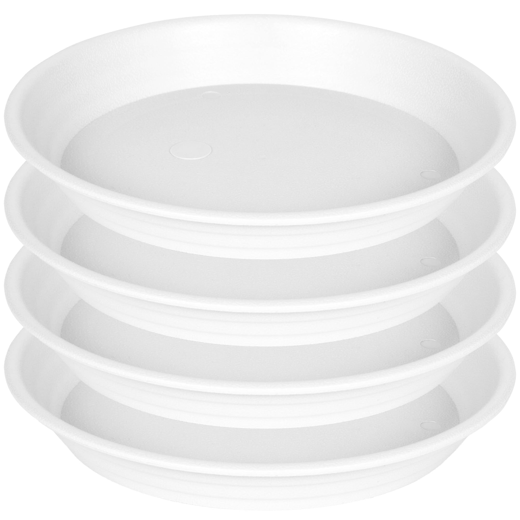 MSKIAUO Plant Saucer Pot Tray 14 inch, 4 Packs Plastic Flower Planter Saucers and Drip Trays for Indoors Outdoors, Heavy Durable Plant Plate Water Catcher (White)