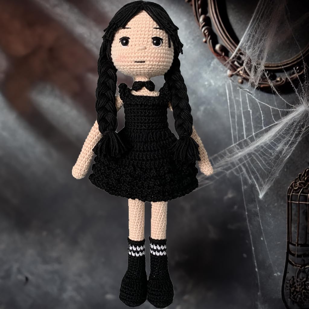 Amazon.com: Tiny Things Wednesday Addams Style Handmade Crochet