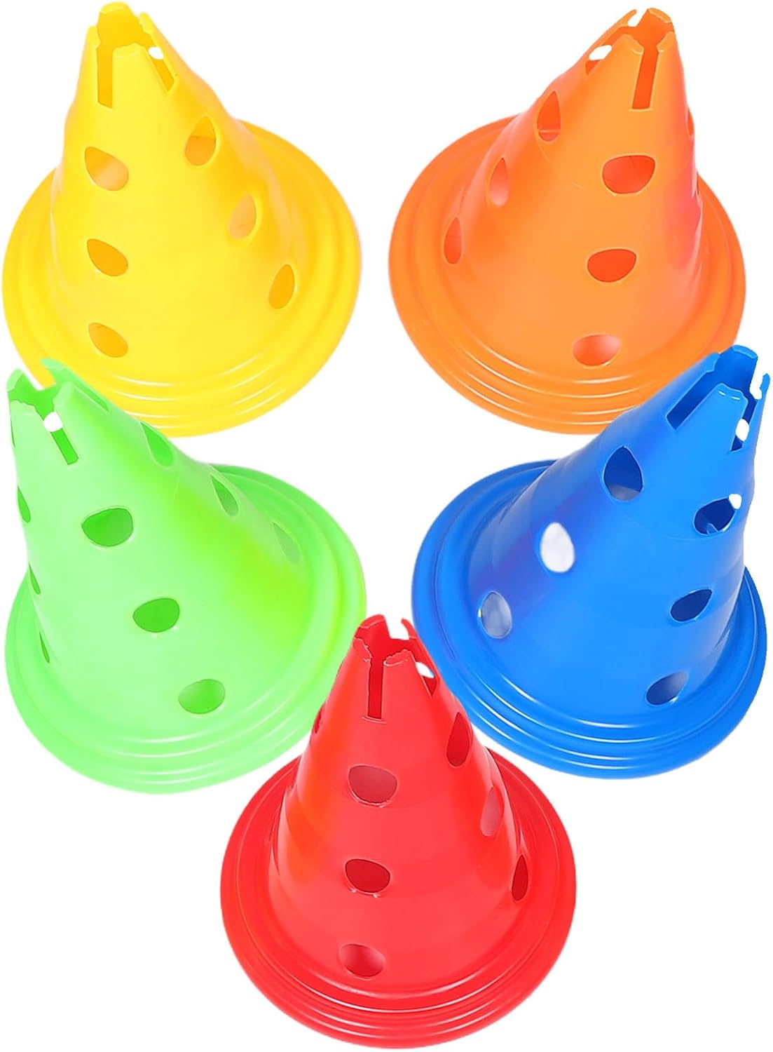 5 Pcs Soccer Training Cones 30cm Plastic Agility Field Markers Hole Base for Football Basketball Drills Sports Practice Indoor Outdoor