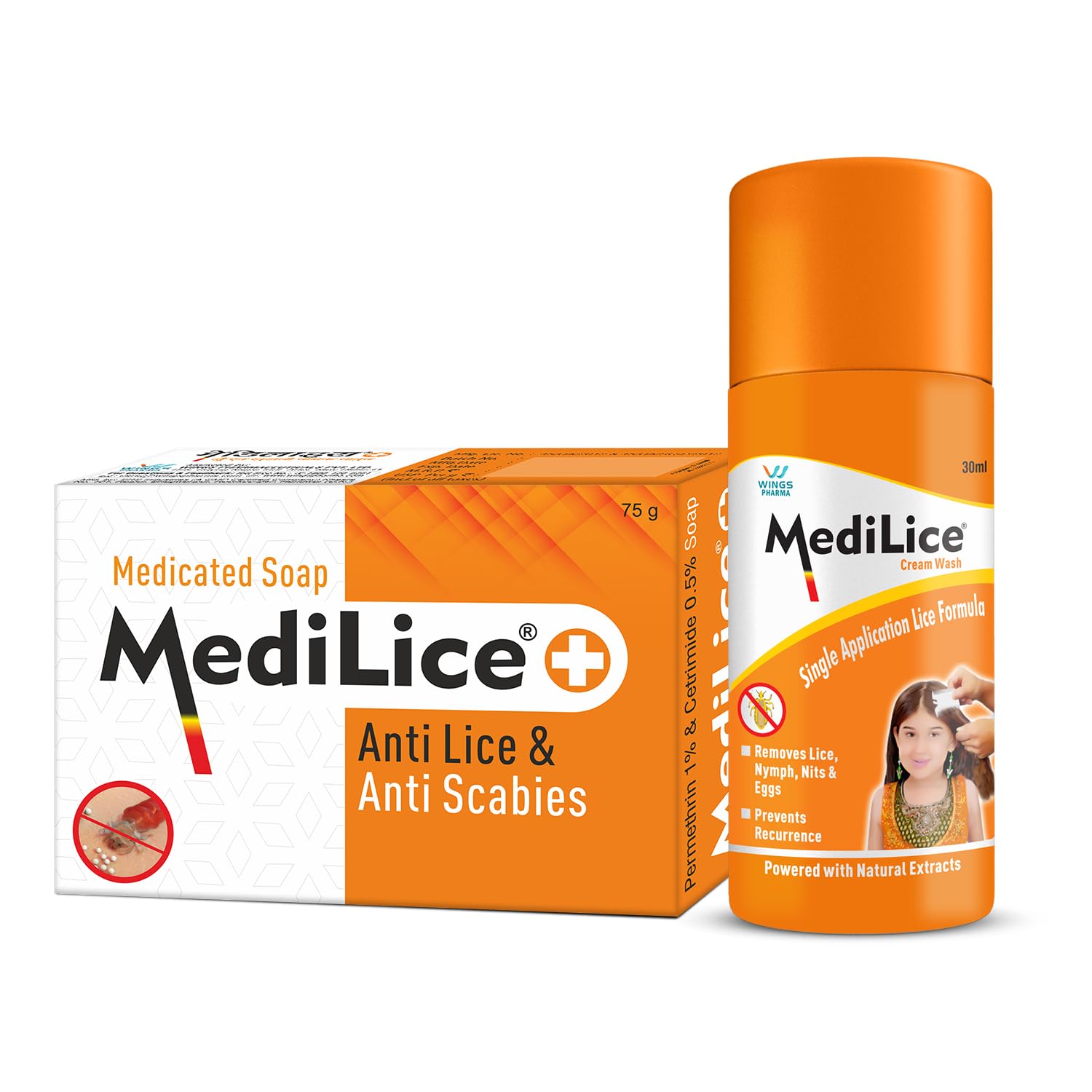 Medilice Lice & Scabies Combo | Anti Lice Lotion 30ml + Medicated Soap 75g | Suitable For All Skin Types of Men & Women | Trusted Brand Since 1998