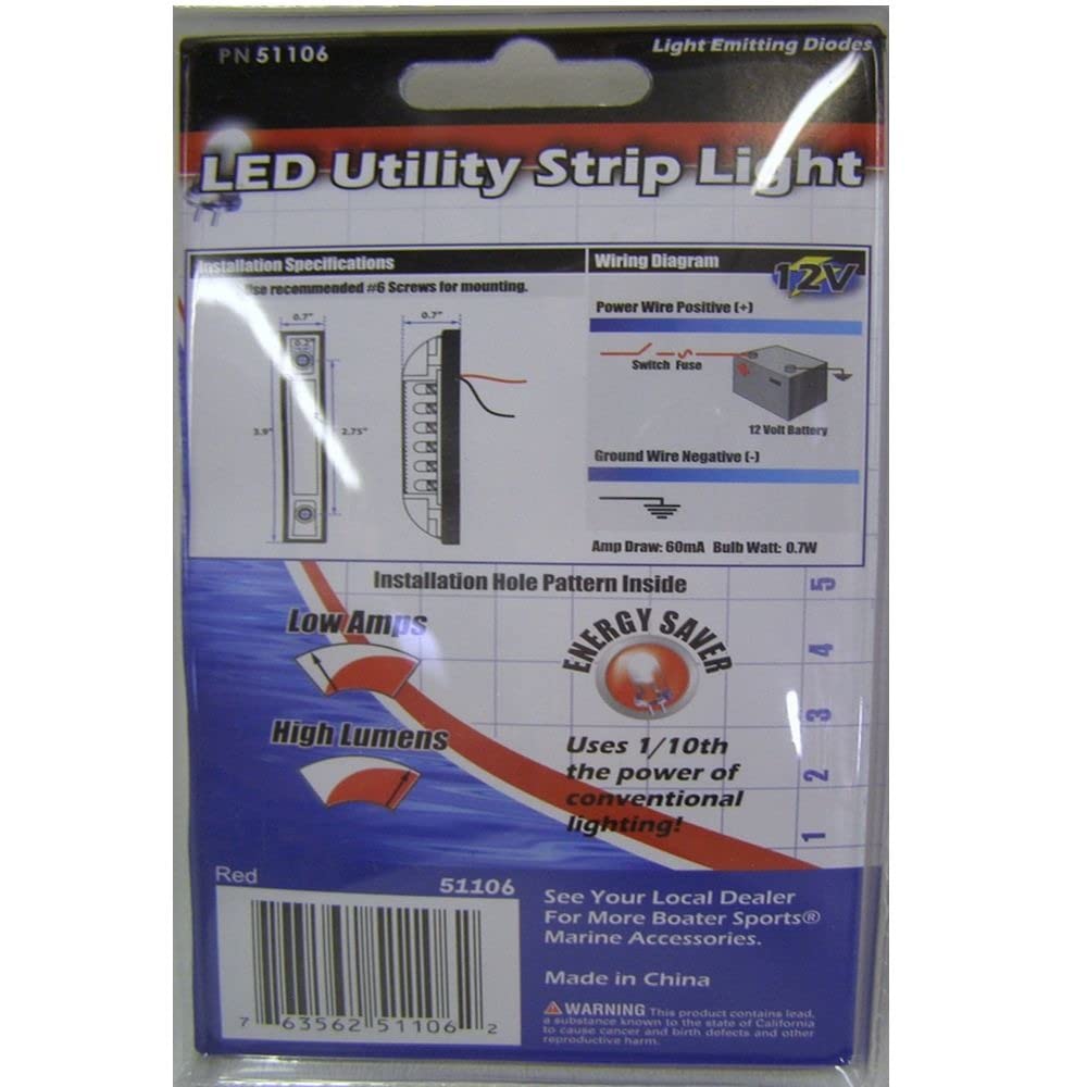 Boatersports Boat LED Utility Trailer Light 1054900 | 4 Inch Red