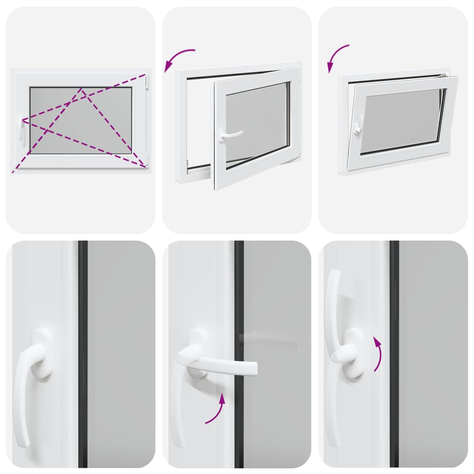 vidaXL Okno piwniczne typu tilt & turn RISOR 80 x 60 cm PVC i szkło